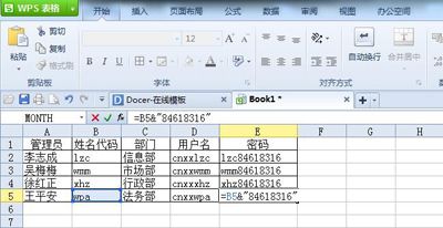 WPS 表格，让用户名和密码的生成手到擒来