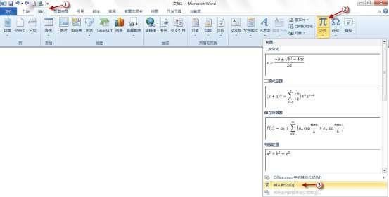 word 2010 公式功能的设计、使用
