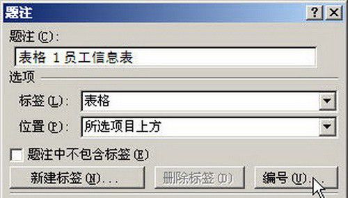 Word 2007：表格添加题注的技巧