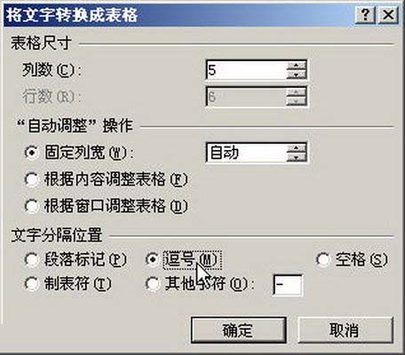 Word2007：文字转换成表格形式