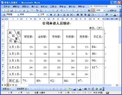 分享用Word表格计算的妙方