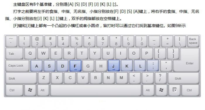 金山打字通新手指南:基准键位介绍