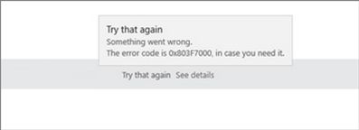 win10商店下载故障错误代码为0x803F7000解决方法