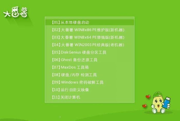 大番薯U盘启动盘怎么破解电脑开机密码