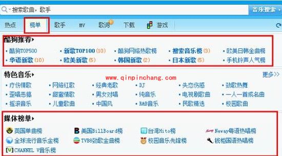 酷狗音乐音乐榜单的使用诀窍