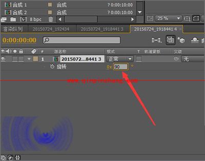 Adobe After Effects将图片或视频旋转方向的方法