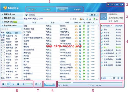 酷我音乐盒:有关界面和标签的简析