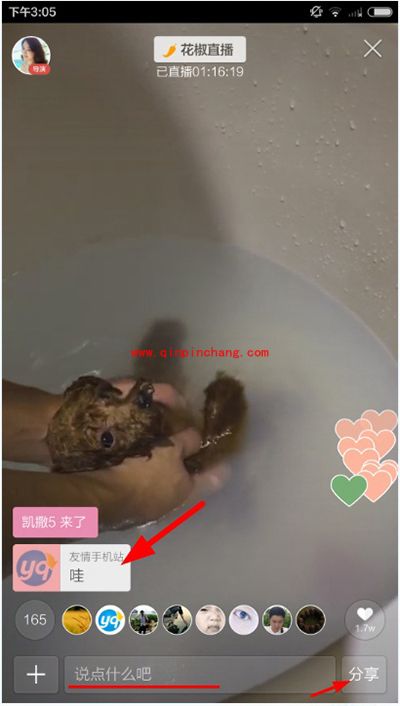 花椒直播发评论方法