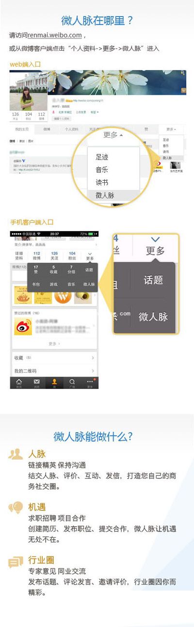 访问微人脉的方法