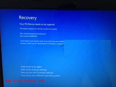 Win10系统开不了机出现Recovery蓝屏的解决方法