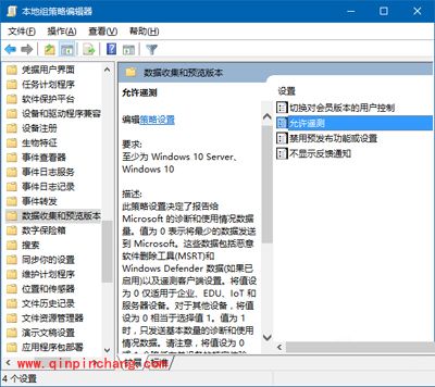 Win10系统遥测功能安全级别调整的方法