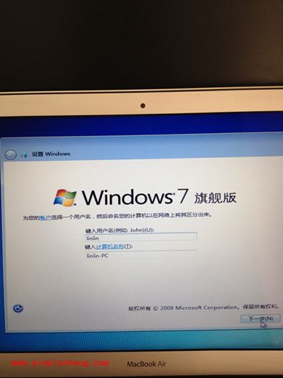 苹果电脑Macbook Air安装win7系统旗舰版的图文教程