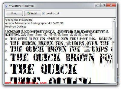 Windows 7：安装字体的快捷方式