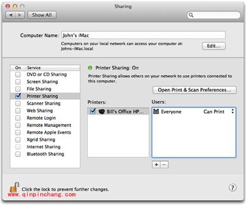 Mac共享打印机方法