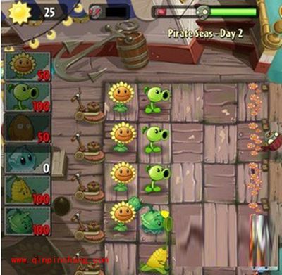 植物大战僵尸2中海盗湾第二关卡通关绝招