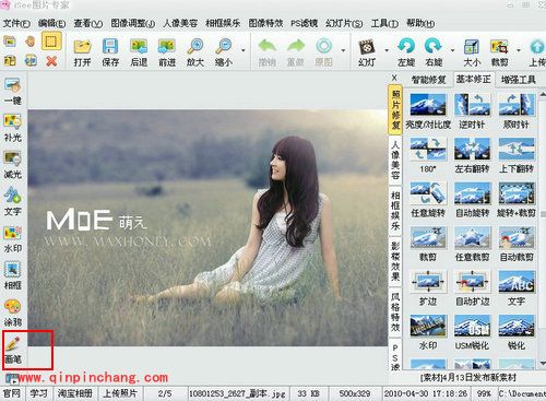 iSee图片专家如何用仿制图章除去图片上的文字