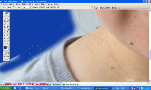 用PS如何将照片背景换成蓝色