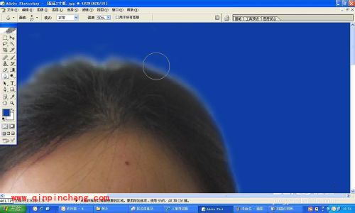 用PS如何将照片背景换成蓝色