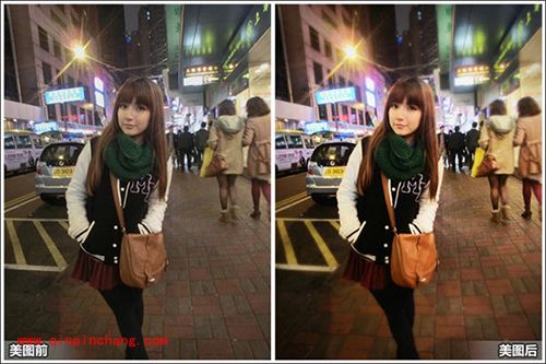 美图秀秀怎么美化夜拍照片