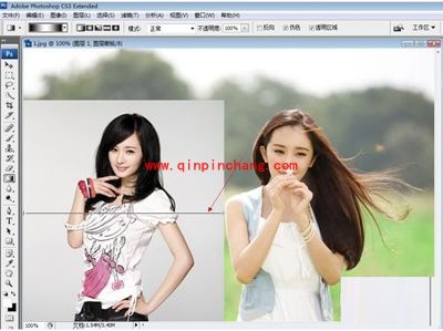 ps怎么把两张图片合成一张？