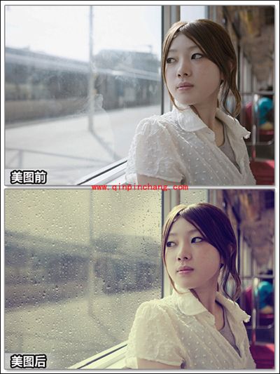 逼真的玻璃水珠效果,美图秀秀帮你体验忧伤的心情