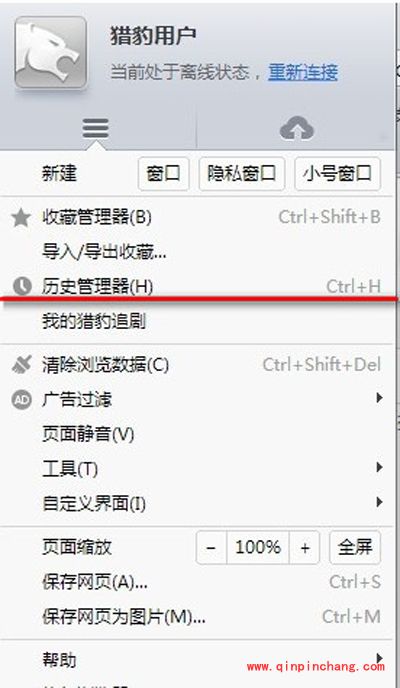 猎豹浏览器用户浏览历史记录怎么查？