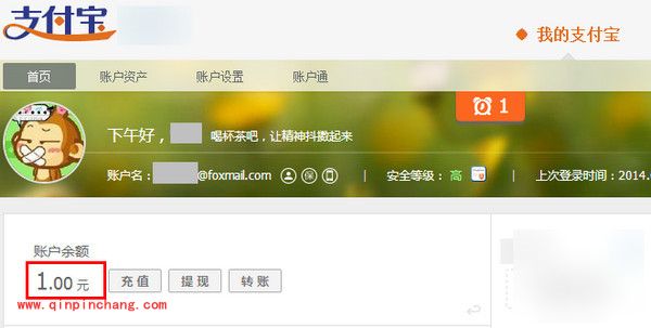 支付宝使用教程之余额查询