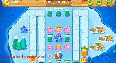 保卫萝卜2冰岛主题第132关的通关方法