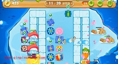 保卫萝卜2冰岛主题第132关的通关方法