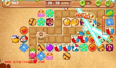 保卫萝卜2第76关炮塔布局图