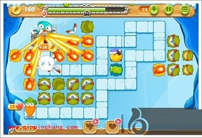 保卫萝卜2浮冰主题103关过关步骤