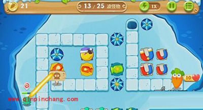 保卫萝卜2冰岛主题117关通关攻略