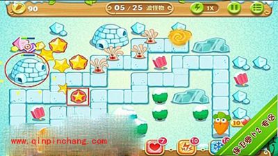 保卫萝卜2极地主题第6关炮塔布阵图