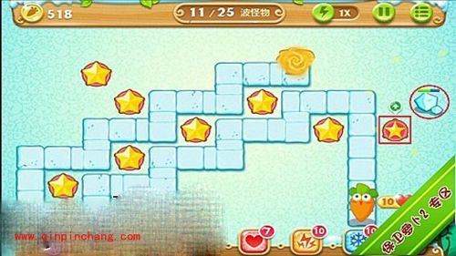 保卫萝卜2极地主题第6关炮塔布阵图