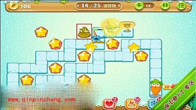 保卫萝卜2极地主题第6关炮塔布阵图