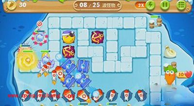 保卫萝卜2冰岛主题第119关通关攻略