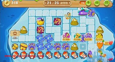 保卫萝卜2冰岛主题第119关通关攻略