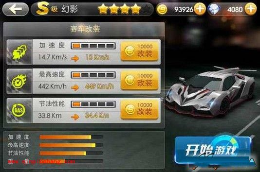 天天飞车S车幻影MAX级属性介绍