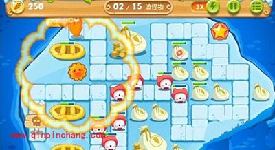 保卫萝卜2冰岛主题第130关通关攻略