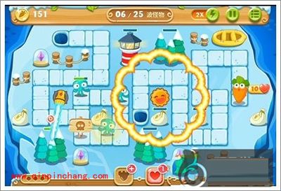 保卫萝卜2浮冰主题第107关过关攻略