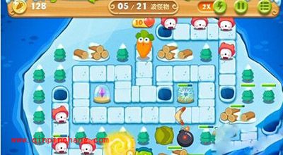 保卫萝卜2冰岛主题第131关额外任务的完成攻略