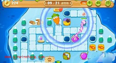 保卫萝卜2冰岛主题第131关额外任务的完成攻略