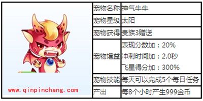 天天酷跑太阳级宠物神气牛牛图鉴