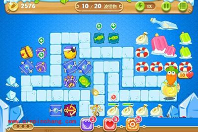 保卫萝卜2第44关的炮塔布阵图