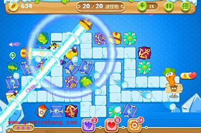 保卫萝卜2第44关的炮塔布阵图