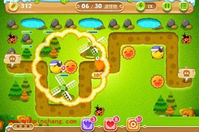 保卫萝卜2第22关炮塔布阵图