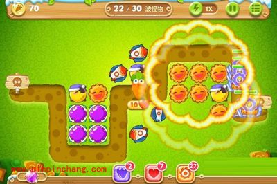 保卫萝卜2第22关炮塔布阵图