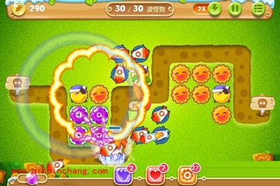 保卫萝卜2第22关炮塔布阵图