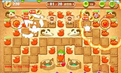 保卫萝卜2第70关通关布局图