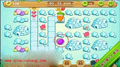 保卫萝卜2极地第12关通关步骤